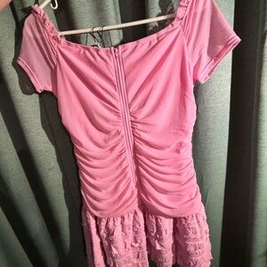 Pink Ruched Dress